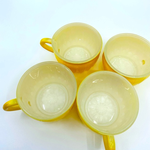 Set of 8 Vintage Jeannette “Slick & Sassy” Green & Yellow Punch Bowl Cups (6 oz) - Picture 13 of 16